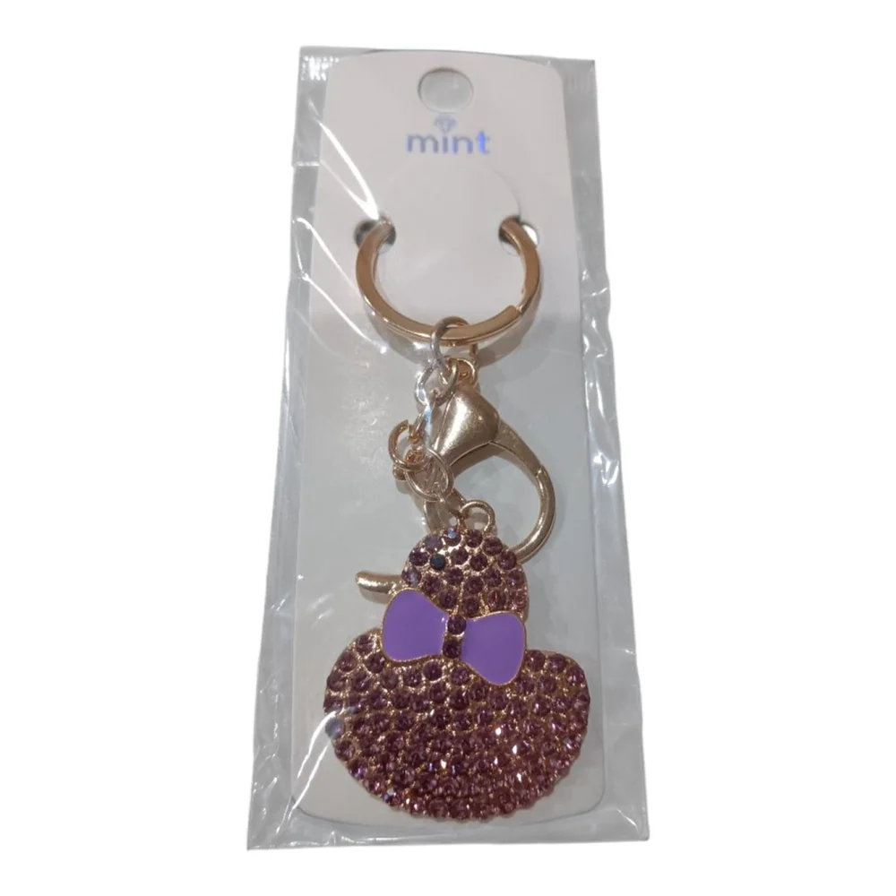 Duck your Favorite Valentine! Cute Purple Ducky Keychain Purse Backpack Charm!